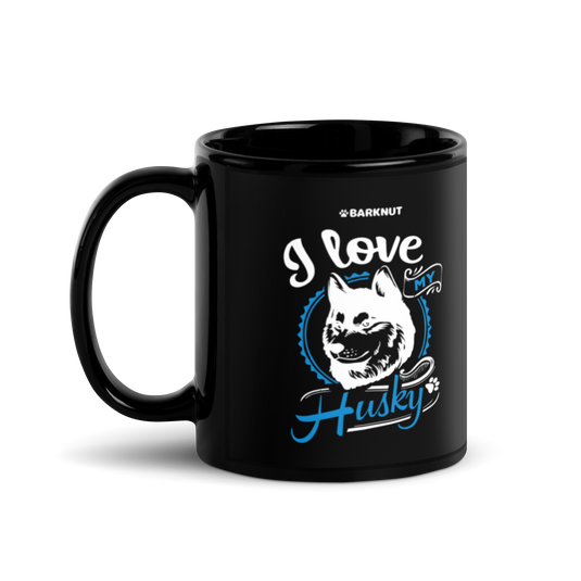 I Love My Husky Blue Mug