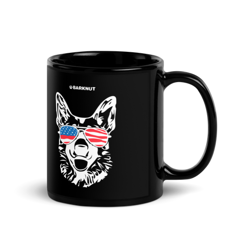 Dog German Shepherd USA Glasses Mug