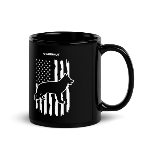 German Shepherd American Flag Mug