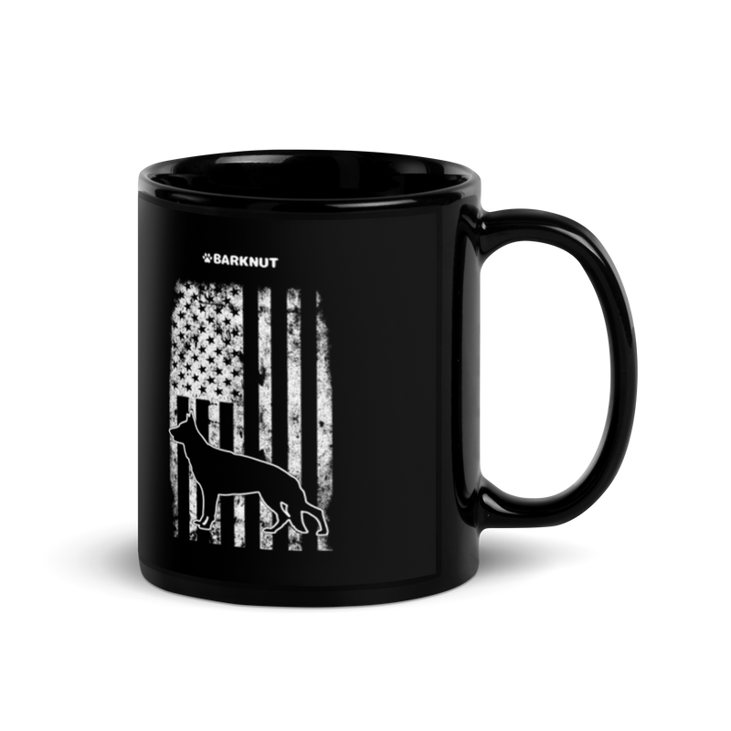 Load image into Gallery viewer, German Shepherd Faded American Flag Mug
