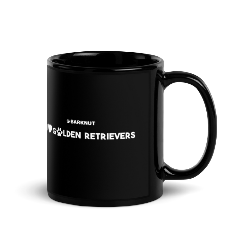 Load image into Gallery viewer, I Heart Golden Retrievers Black Mug
