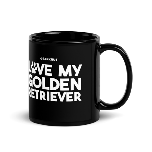 Love My Golden Retriever Paw Print Mug