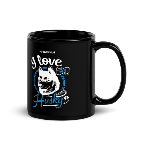 I Love My Husky Blue Mug